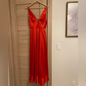 Beautiful, Comfortable, Red, Satin, A-Line Gown